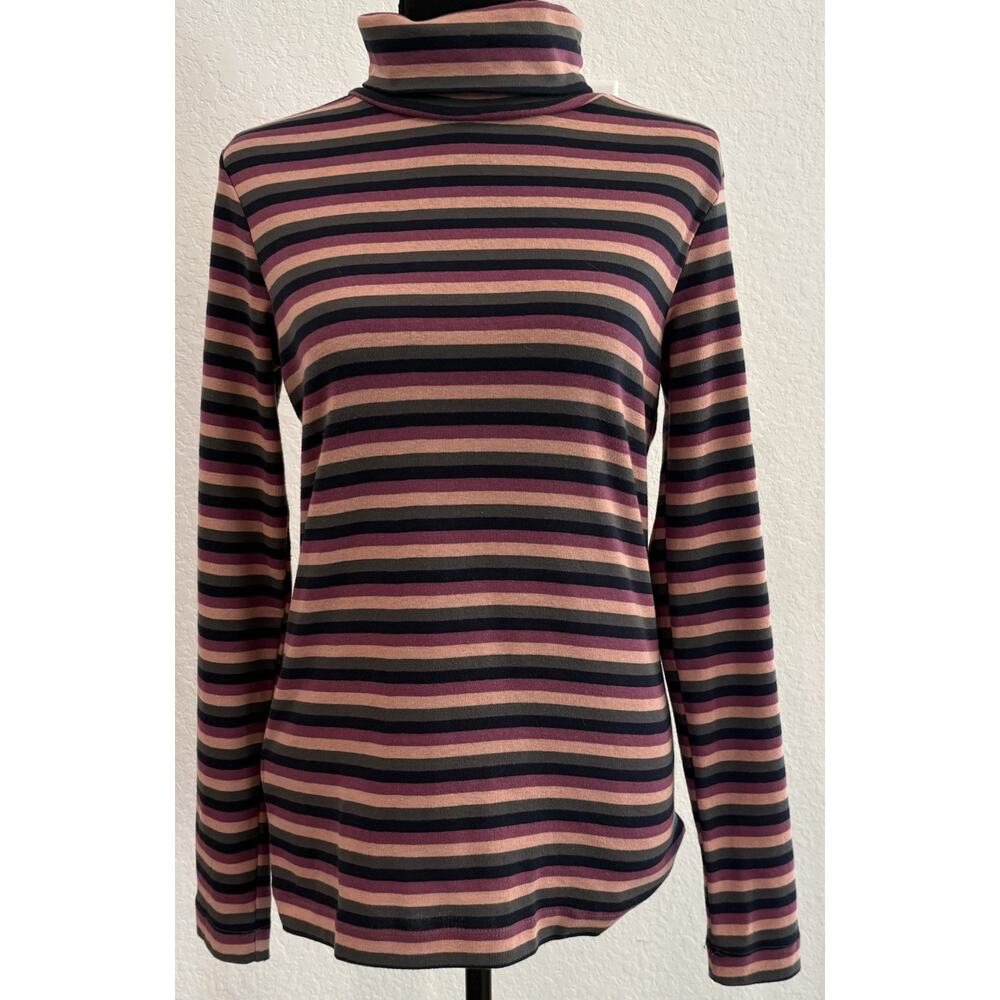 Eddie Bauer Striped Turtleneck Size Medium
